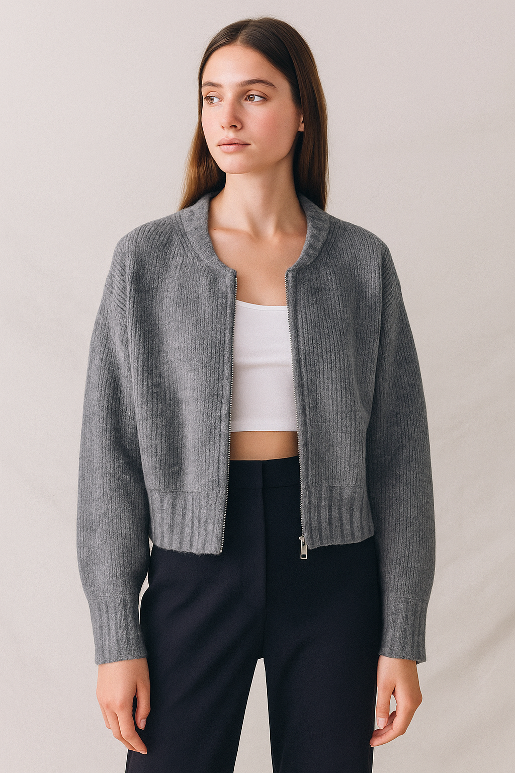 Celina™ Knit Zipper Cardigan - Image 2