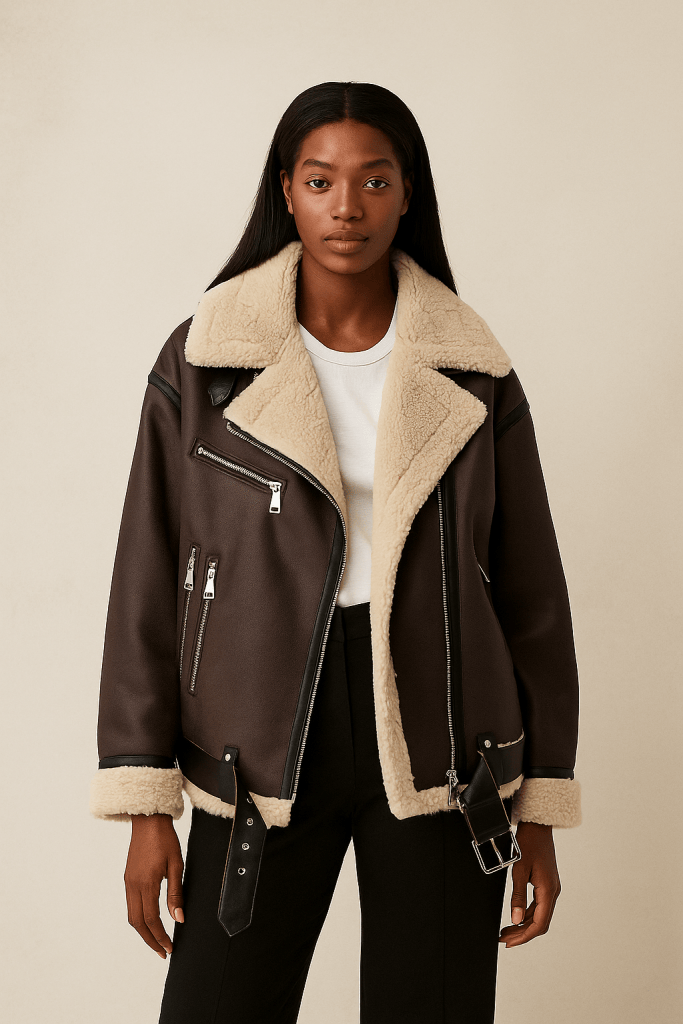 Aurelia™ Leather Aviator Fur Jacket