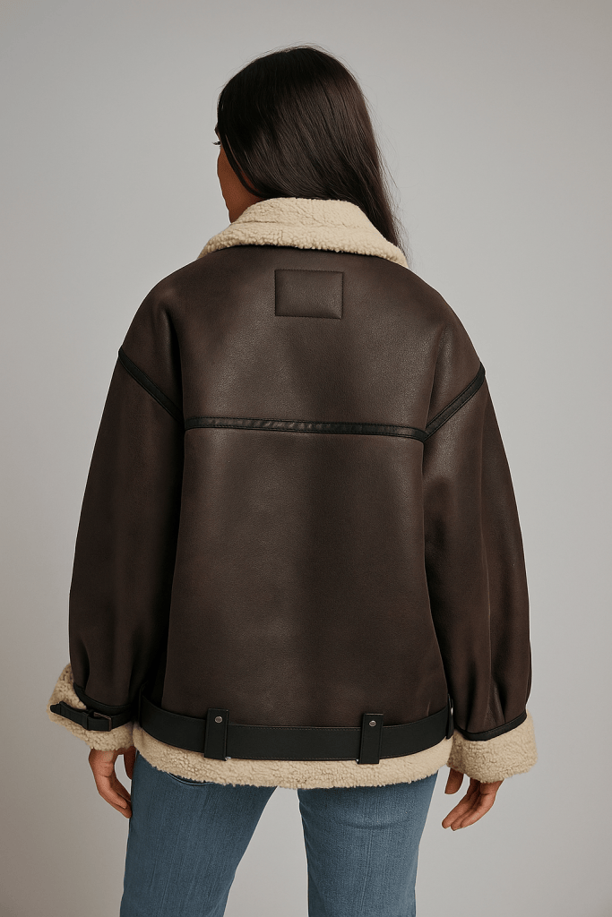 Aurelia™ Leather Aviator Fur Jacket