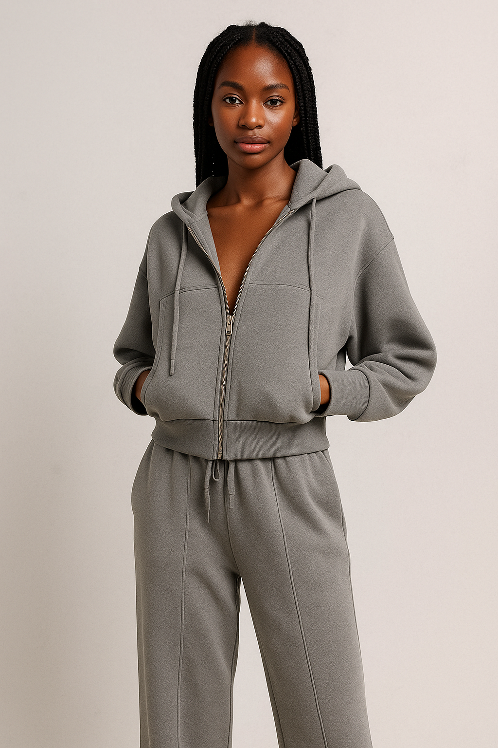 ProbyVC™ Cropped Zipper Hoodie & Joggers Set - Image 3