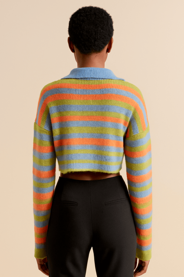 Aurelia™ Striped Knit Cropped Cardigan - Image 4