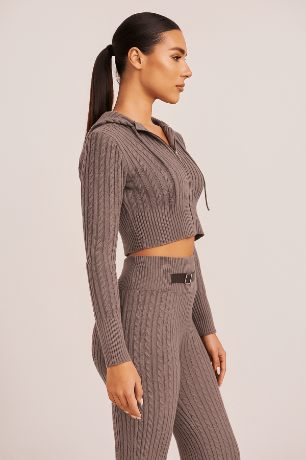 Isadora™ Knitted Zipper Hooded Set - Image 2