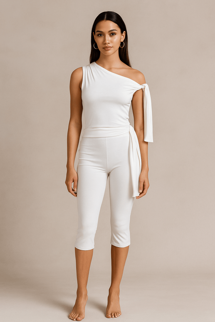 Serenya™ Off-Shoulder Top & Capri Trousers Set