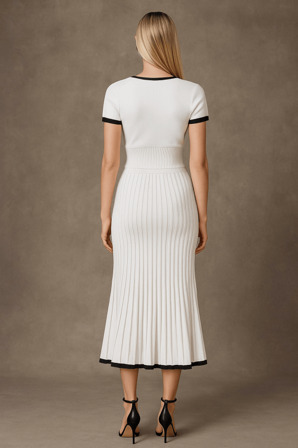 Lunara™ Short Sleeve Top & Pleated Maxi Skirt Set - Image 3