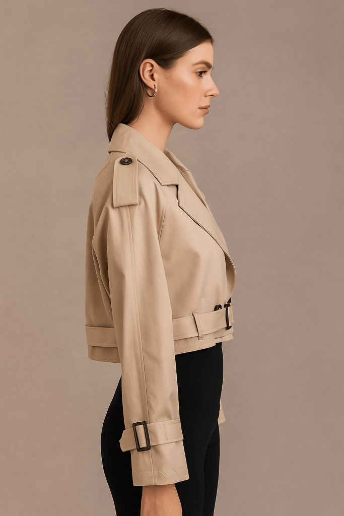 Elaris™ Belted Cropped Trench Jacket