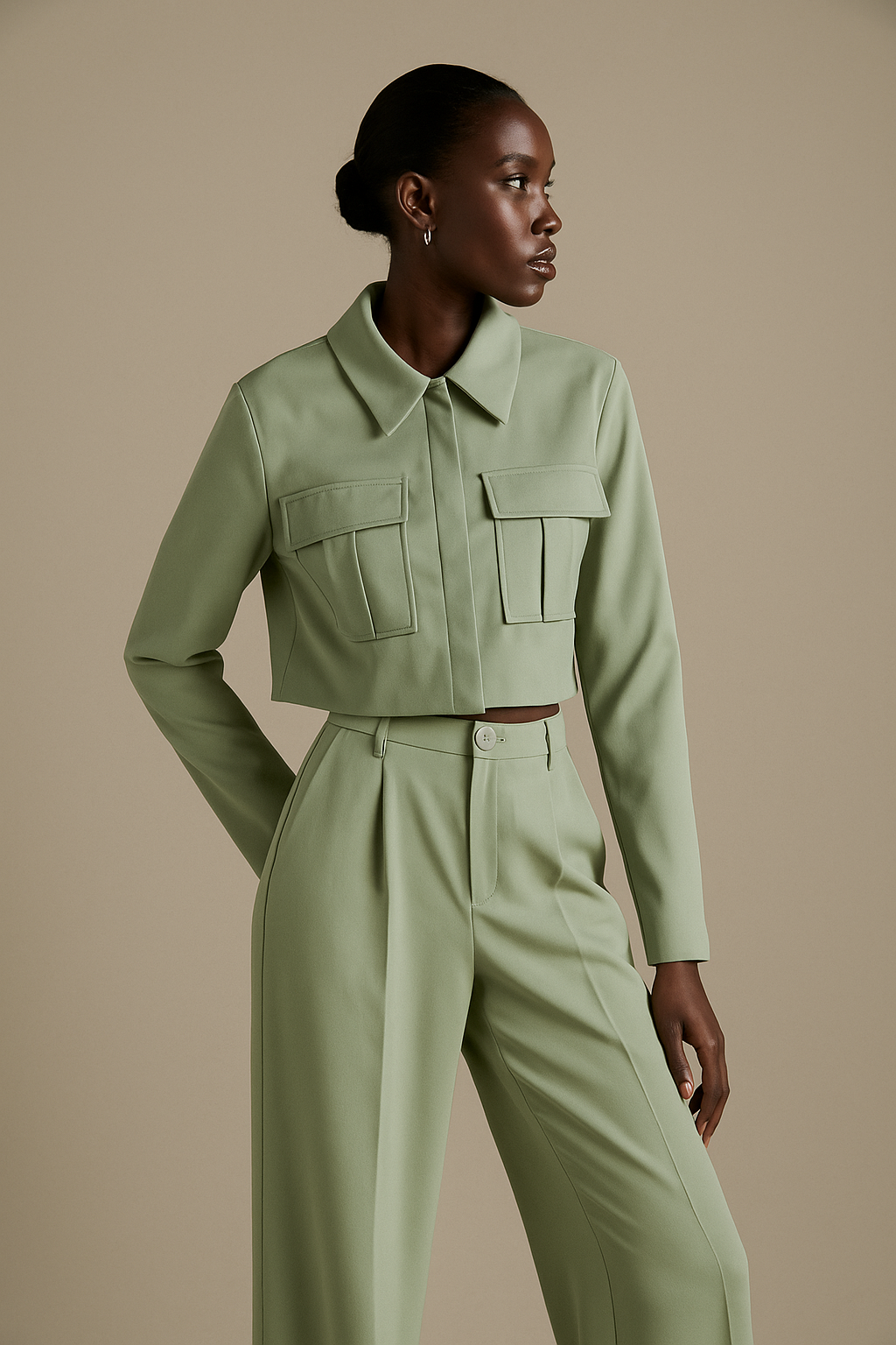 Orlena™ Cropped Jacket & Wide Leg Trousers Set - Image 2