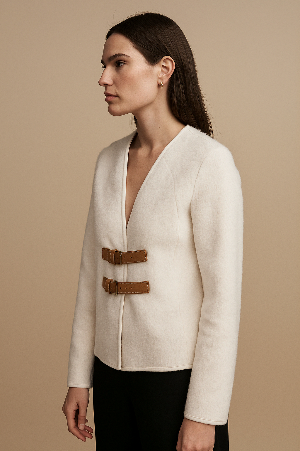 Lunara™ Wool & Leather Buckle Jacket - Image 2