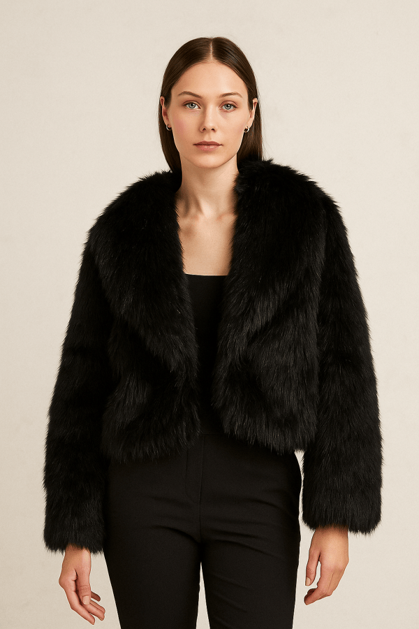 Corvina™ Cropped Plush Fur Coat - Image 4
