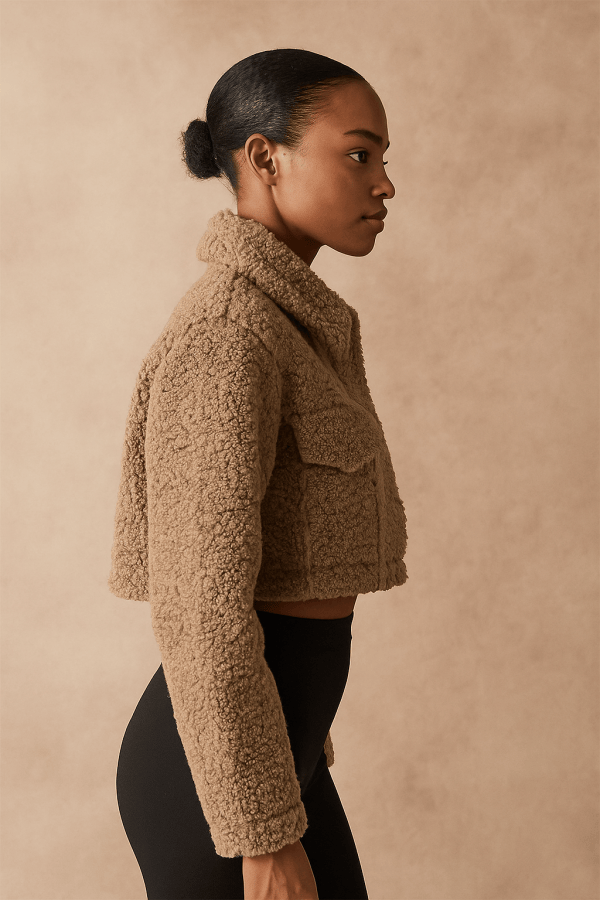 Orlena™ Faux Fur Fleece Cropped Jacket - Image 4