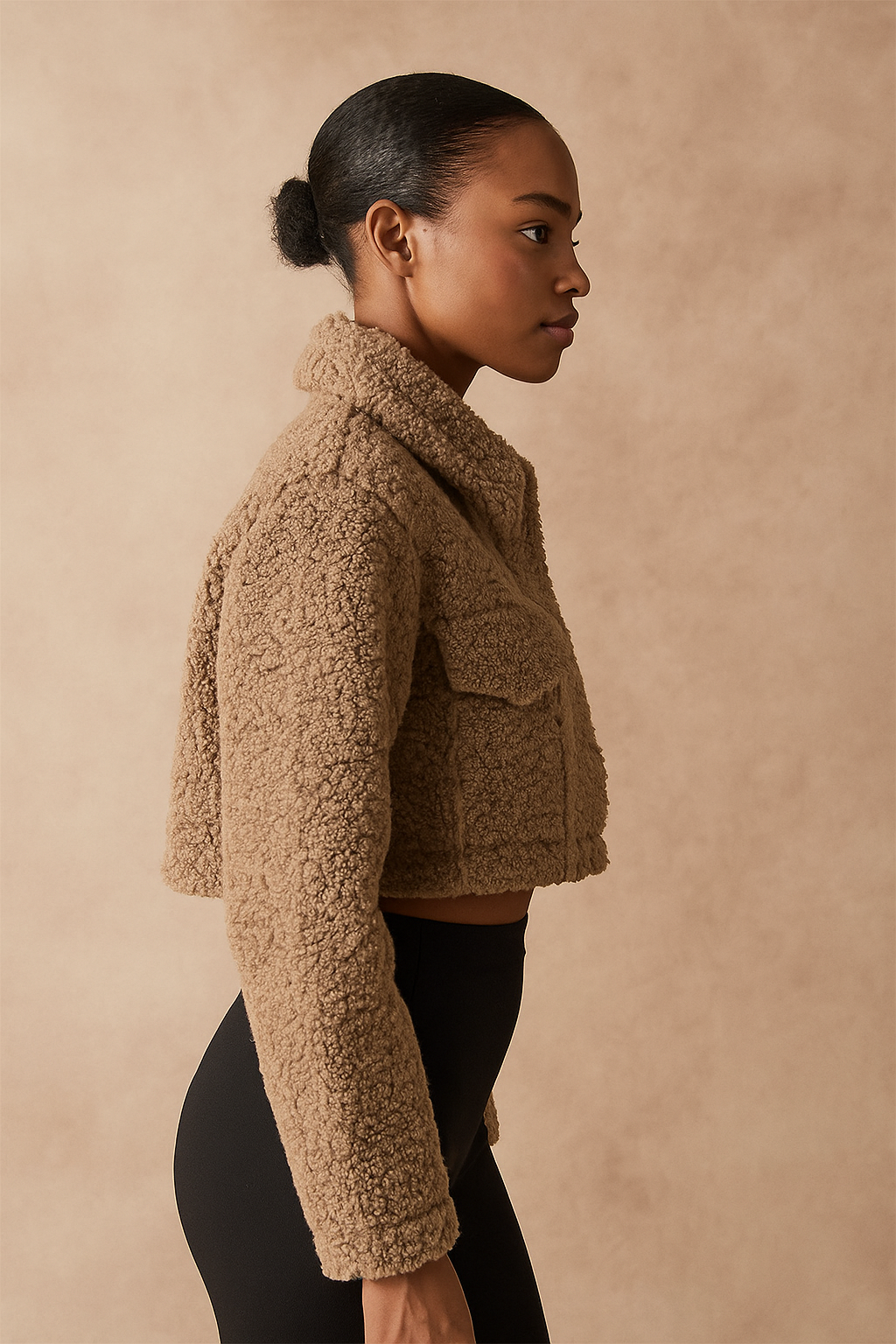 Orlena™ Faux Fur Fleece Cropped Jacket - Image 4