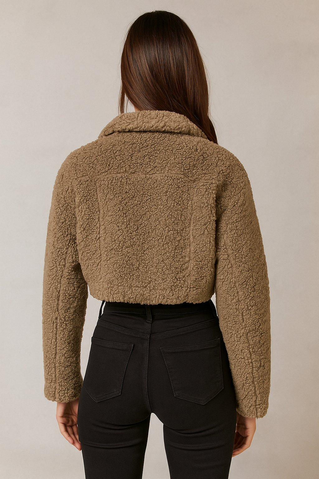Orlena™ Faux Fur Fleece Cropped Jacket - Image 5