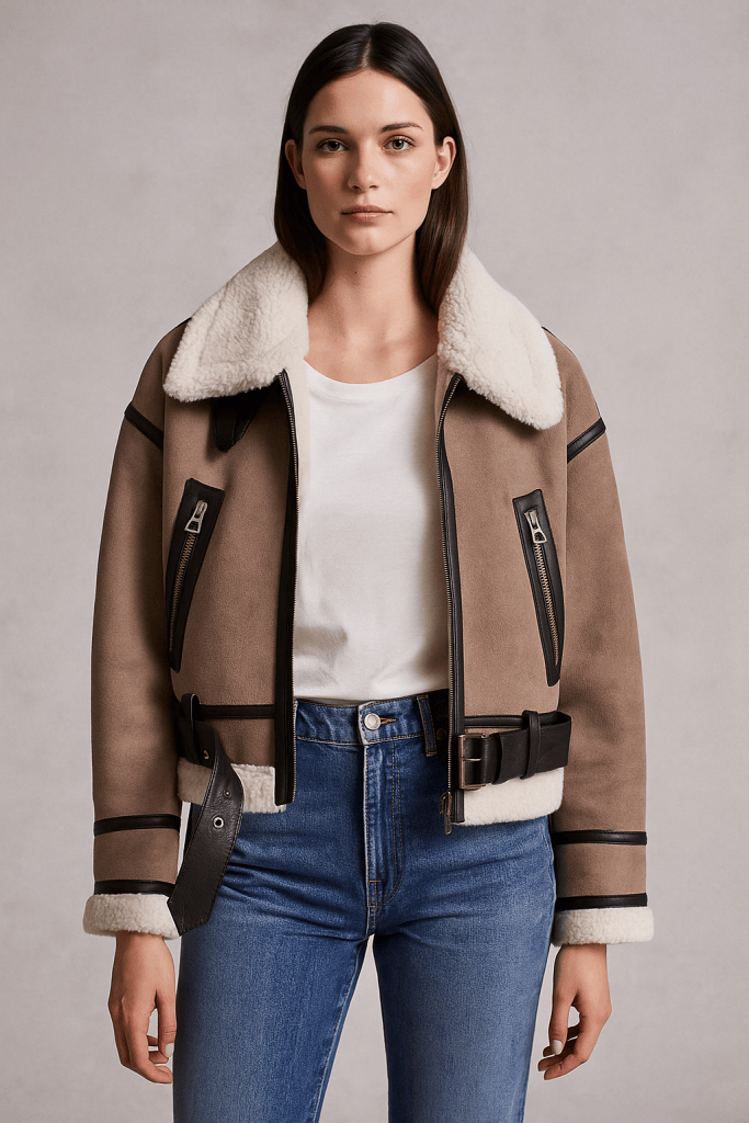 Valoria™ Faux Fur Shearling Leather Jacket