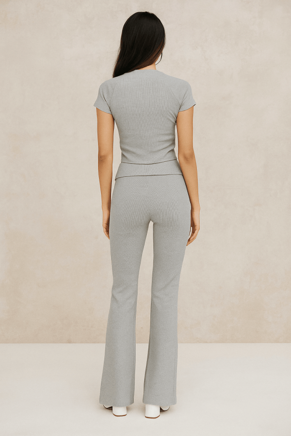 Solenne™ Short Sleeve Top & Fold Over Leggings Set - Image 4