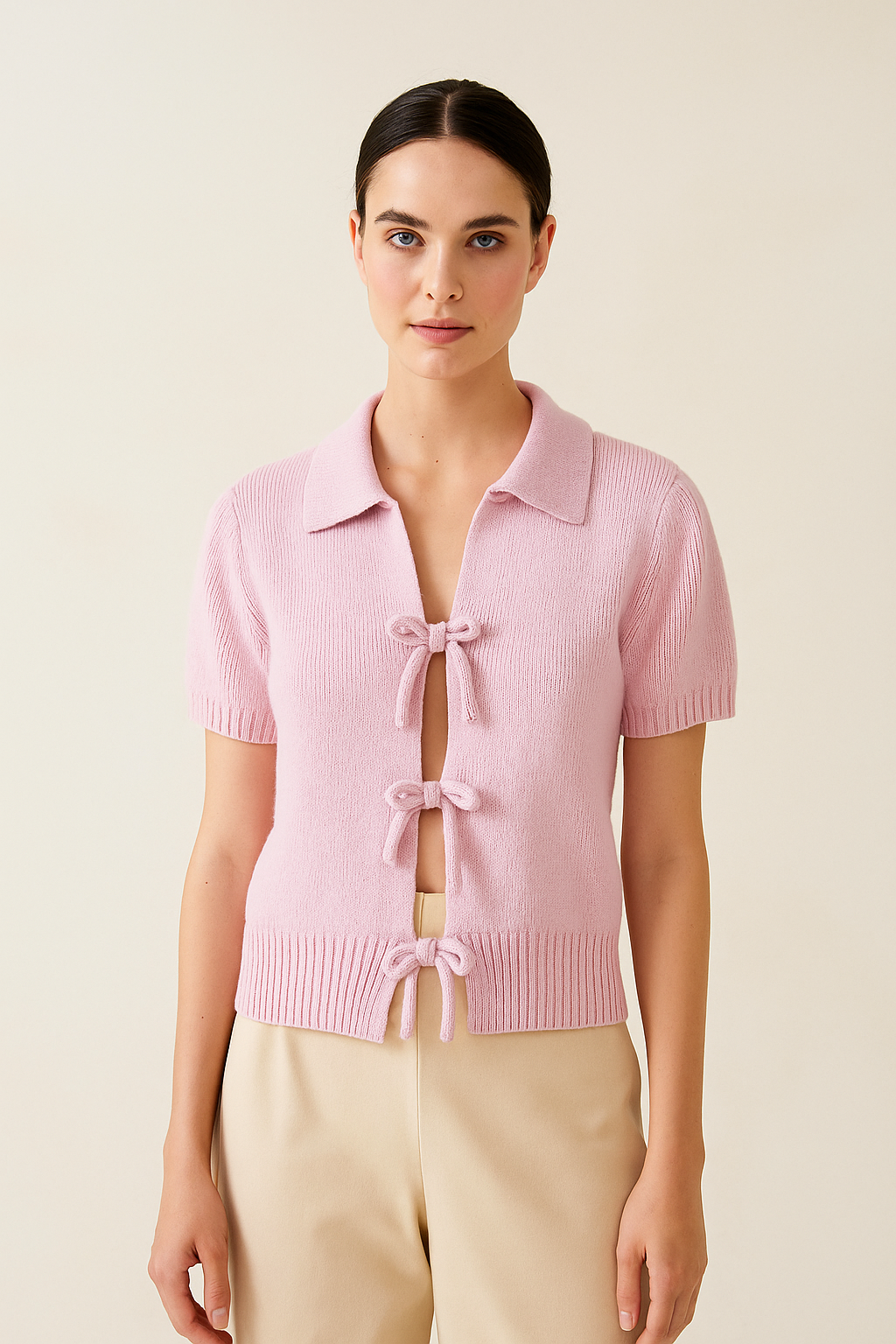Lunara™ Knitted Short Sleeved Top - Image 2