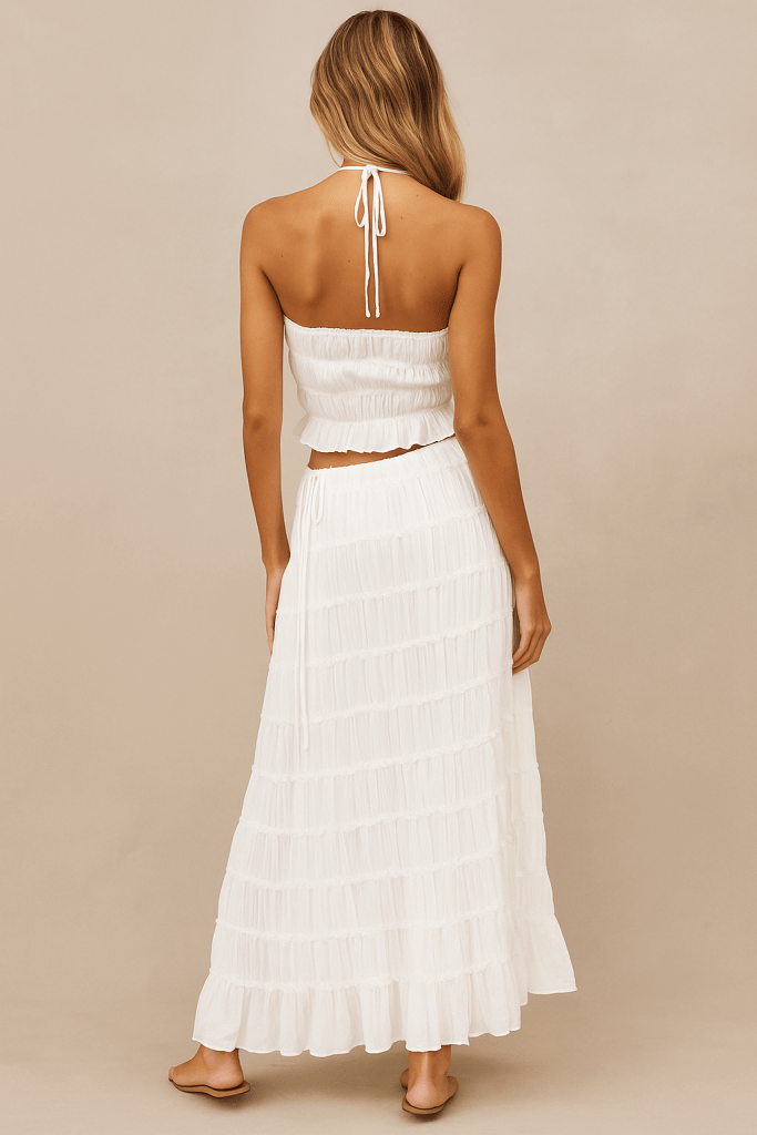 Melisandre™ Ruched Halter Top & Maxi Skirt Set