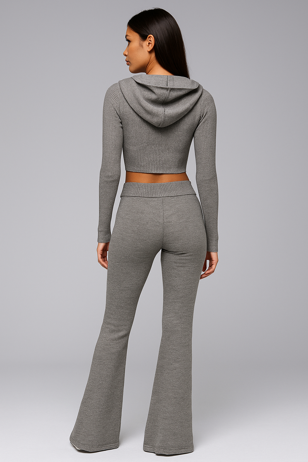 Thessia™ Knitted Hoodie & High Waist Pants Set - Image 5