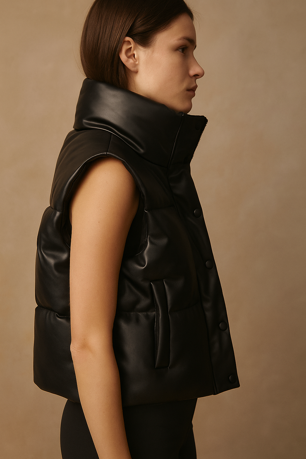 Melisandre™ Sleeveless Leather Coat - Image 3