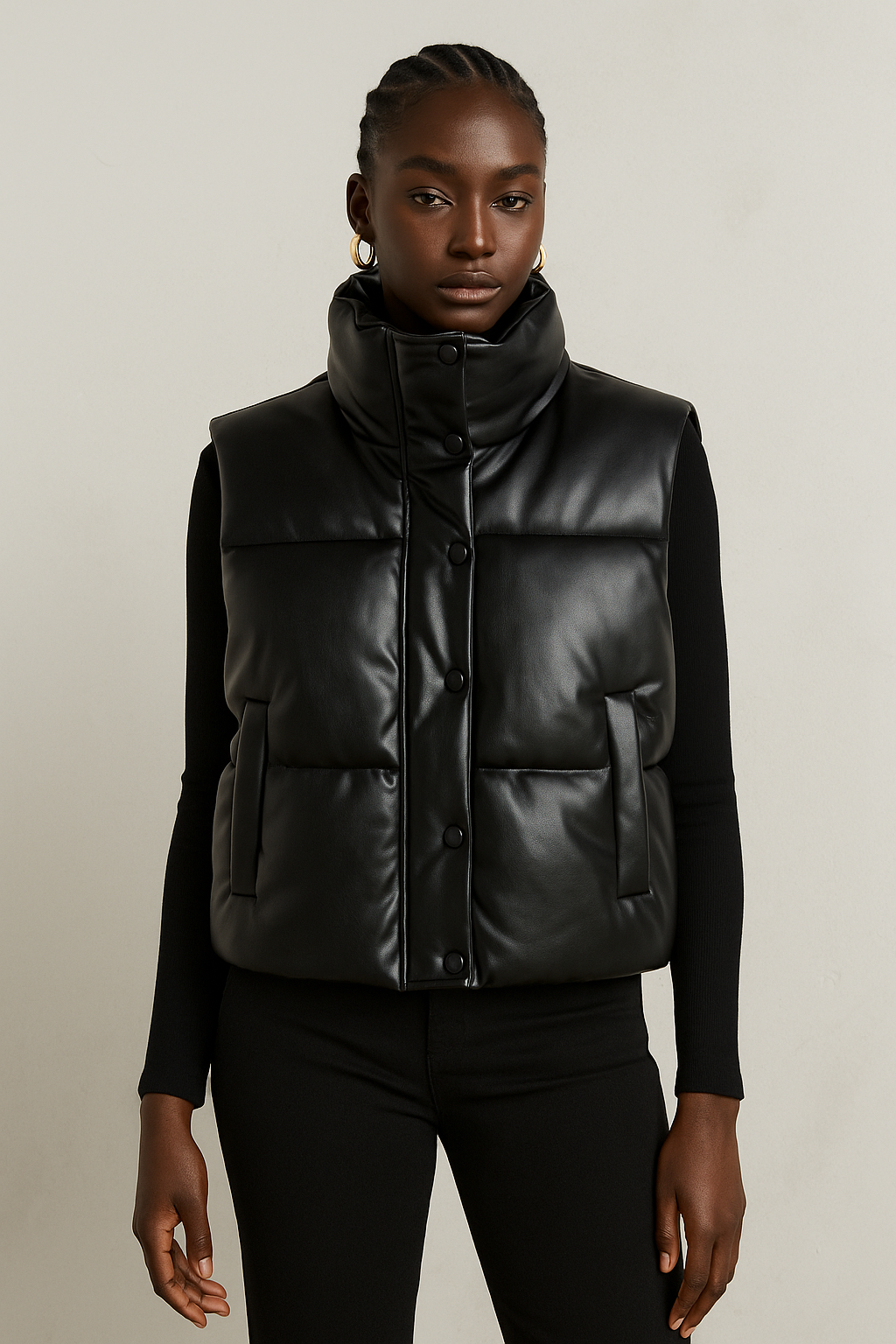 Melisandre™ Sleeveless Leather Coat - Image 2