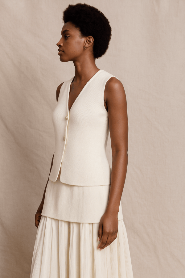 Thessia™ Knitted V-Neck Vest & Maxi Skirt Set - Image 2