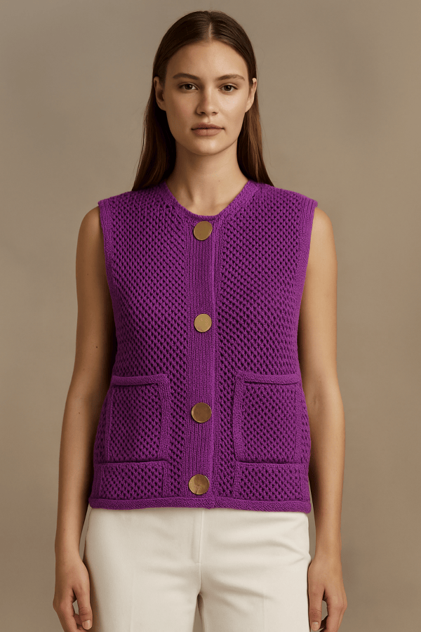 Valoria™ Sleeveless Knitted Sweater - Image 2