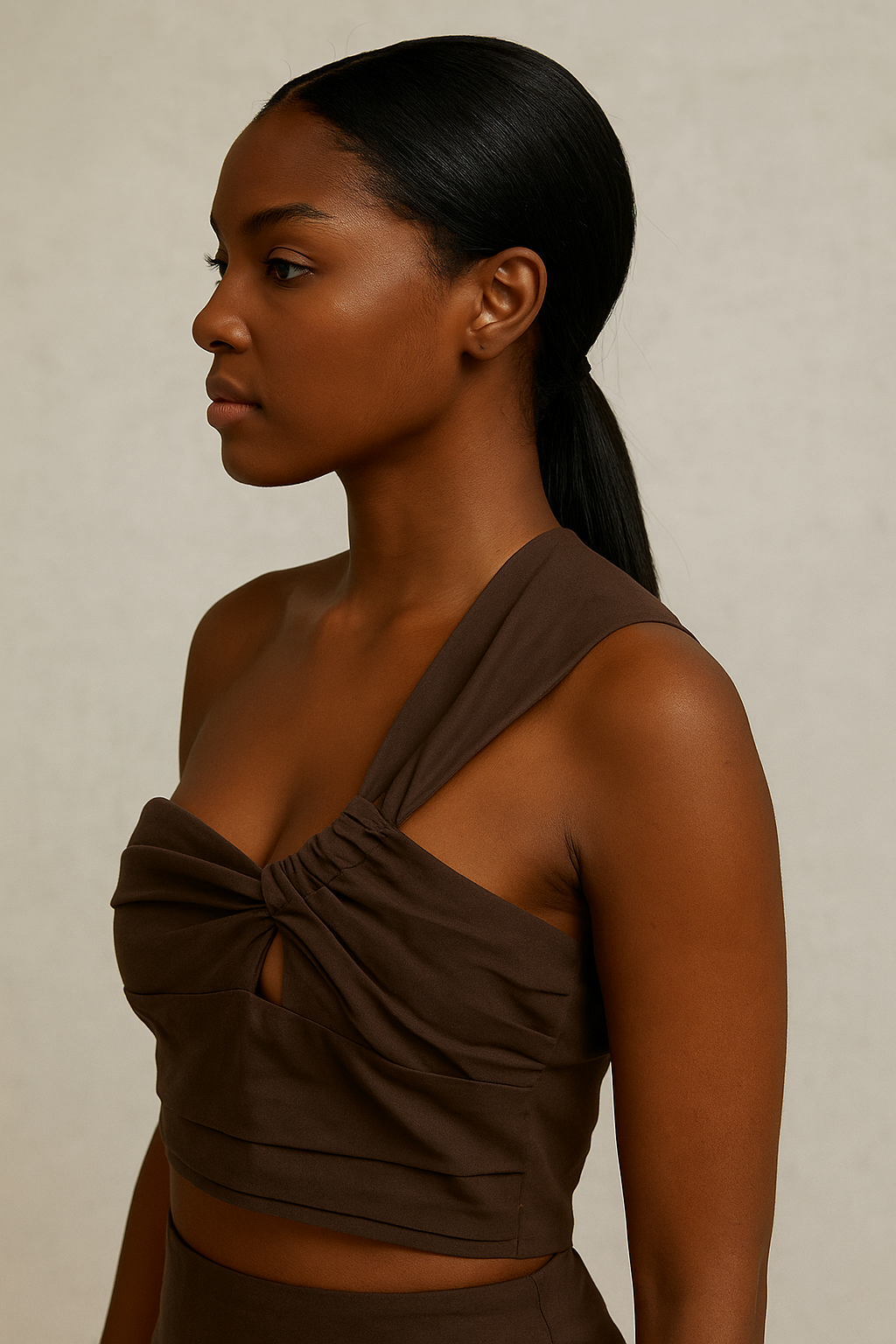 Veyra™ One Shoulder Pleated Crop Top - Image 3