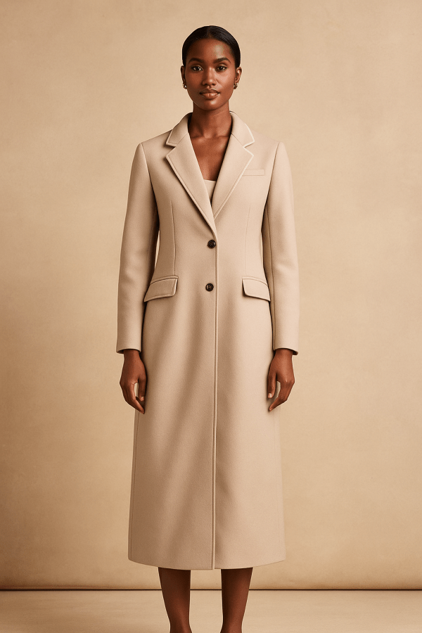 Corvina™ Turn Down Collar Long Coat