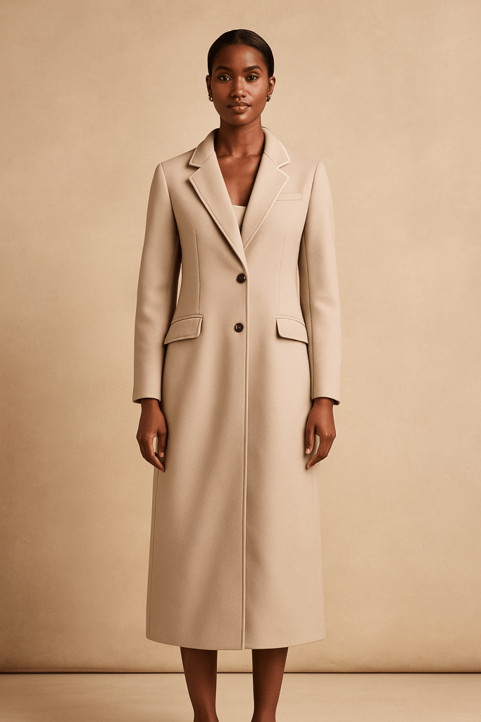 Corvina™ Turn Down Collar Long Coat