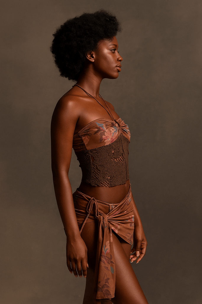 Elaris™ Halter Camisole & Ruched Knot Skirt Set