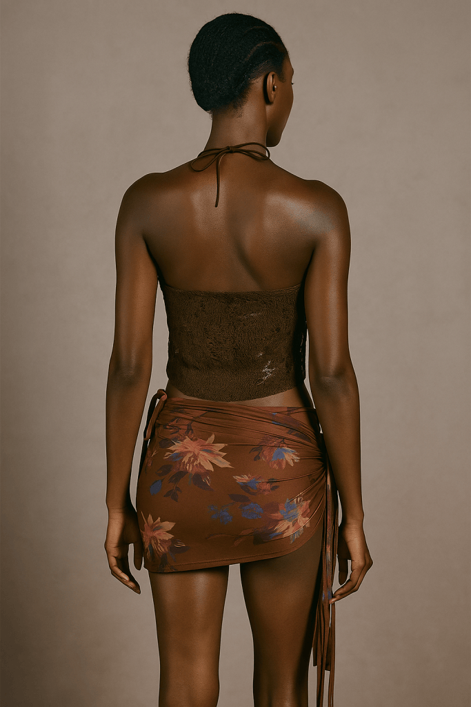 Elaris™ Halter Camisole & Ruched Knot Skirt Set