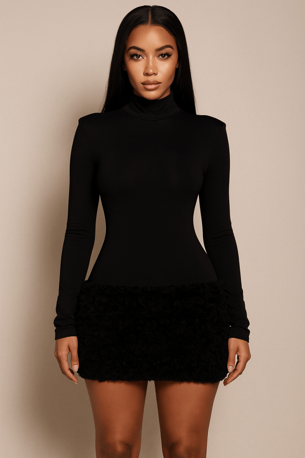 Lunara™ Turtleneck Long Sleeve Mini Dress - Image 1