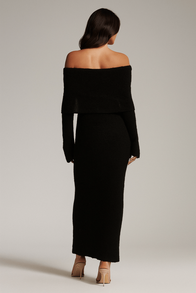Elaris™ Long Sleeve Knitted Off-Shoulder Dress