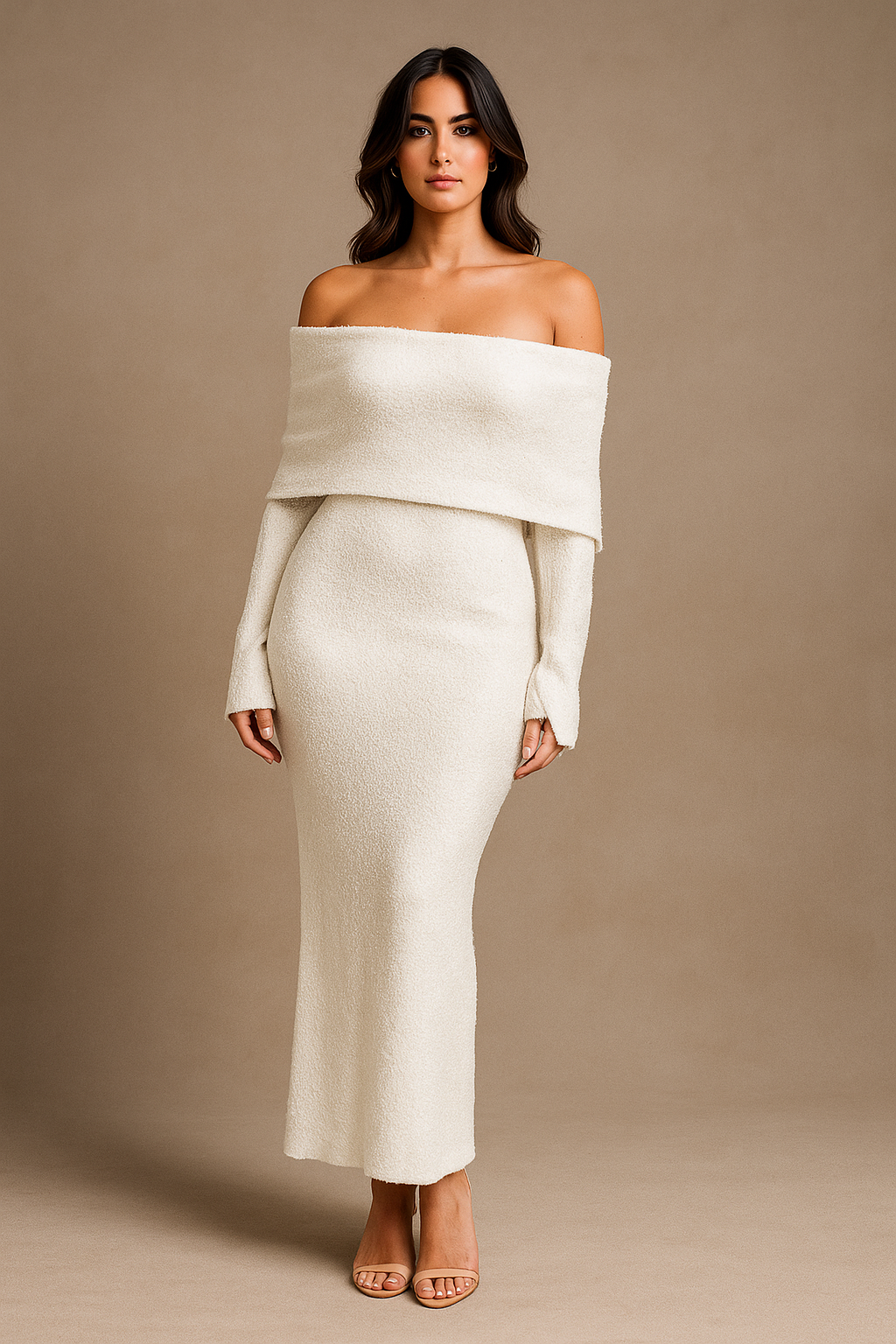 Elaris™ Long Sleeve Knitted Off-Shoulder Dress - Image 2