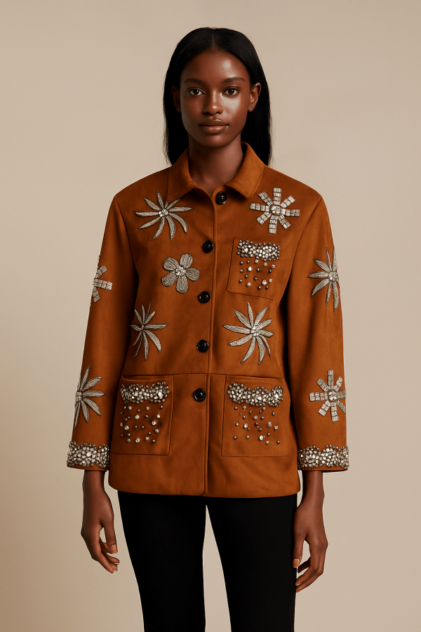 Juliette™ Rivet Flower Embellished Coat - Image 1
