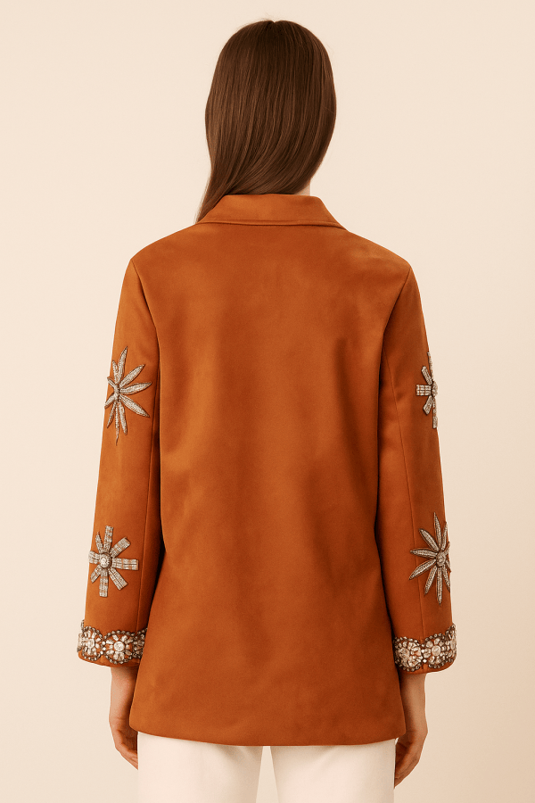 Juliette™ Rivet Flower Embellished Coat - Image 4