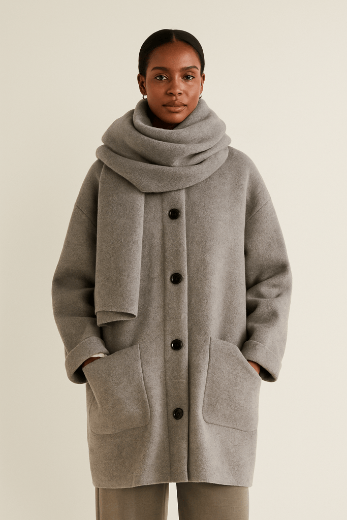 Amora™ Knitted Cardigan with Matching Scarf