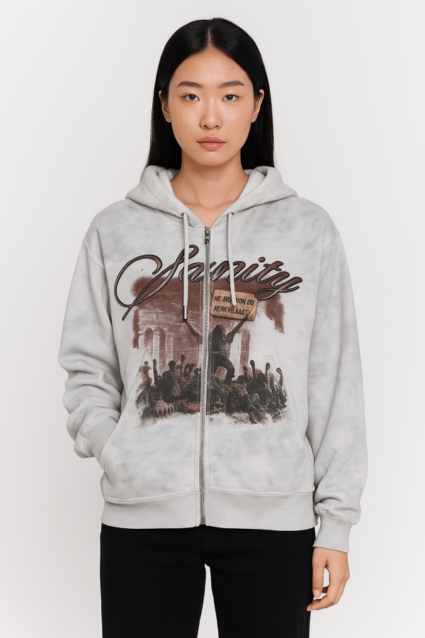 Sanity™ Harajuku Oversized Zipper Hoodie - Image 1
