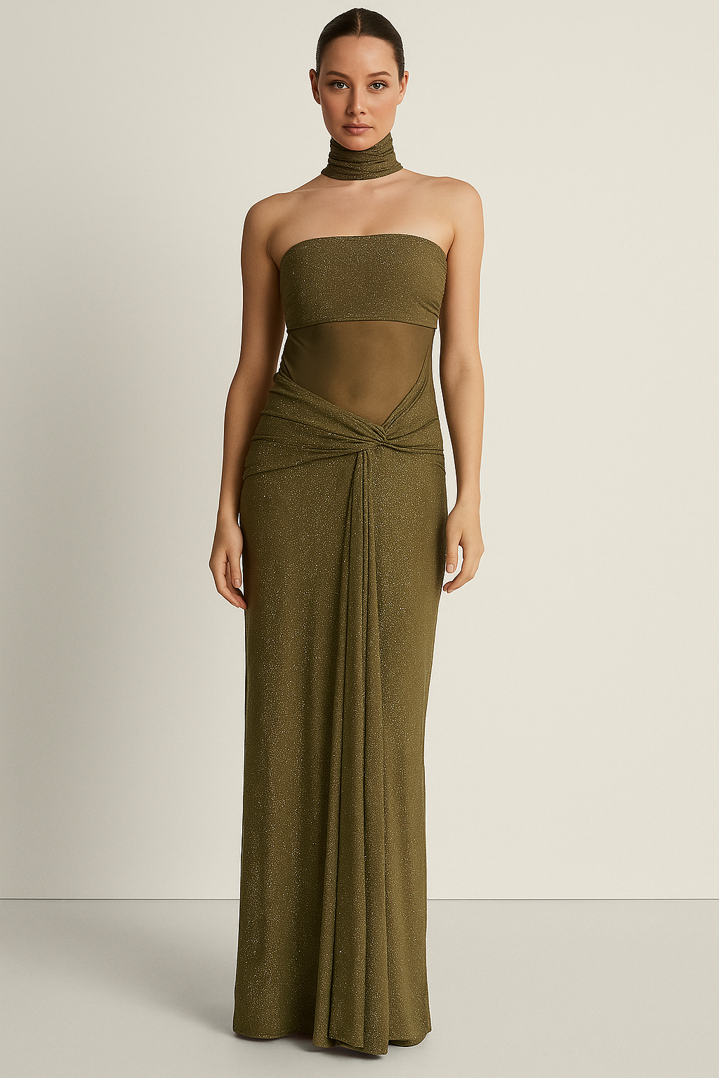 Aurelia™ Swarovski Crystal Strapless Draped Maxi Dress - Image 4