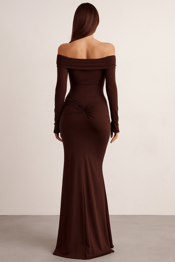 Noiré™ Ruched Metal Buckle Bodycon Maxi Dress - Image 3