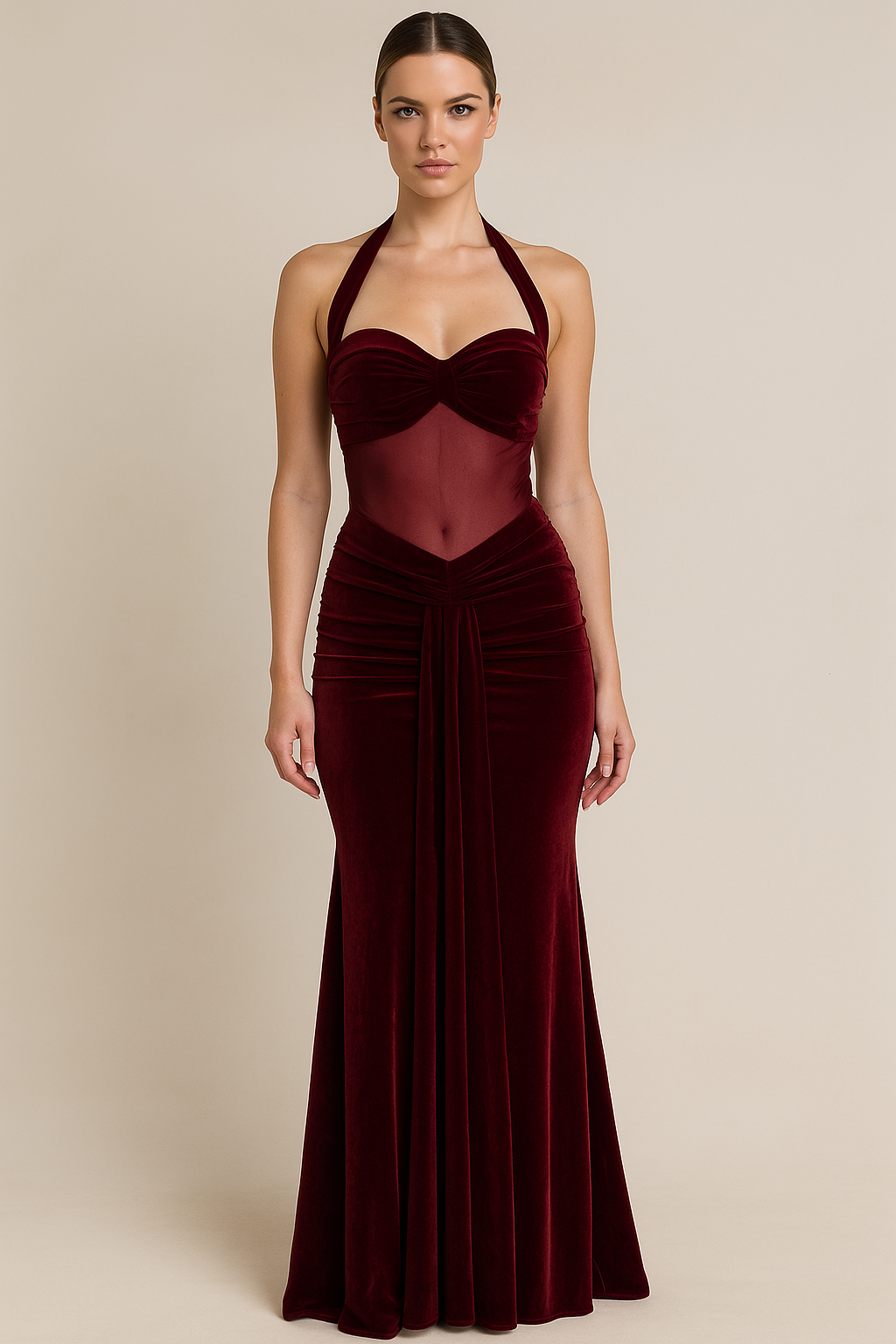 Alina™ Sleeveless Ruched Draped Bodycon Maxi Dress - Image 5