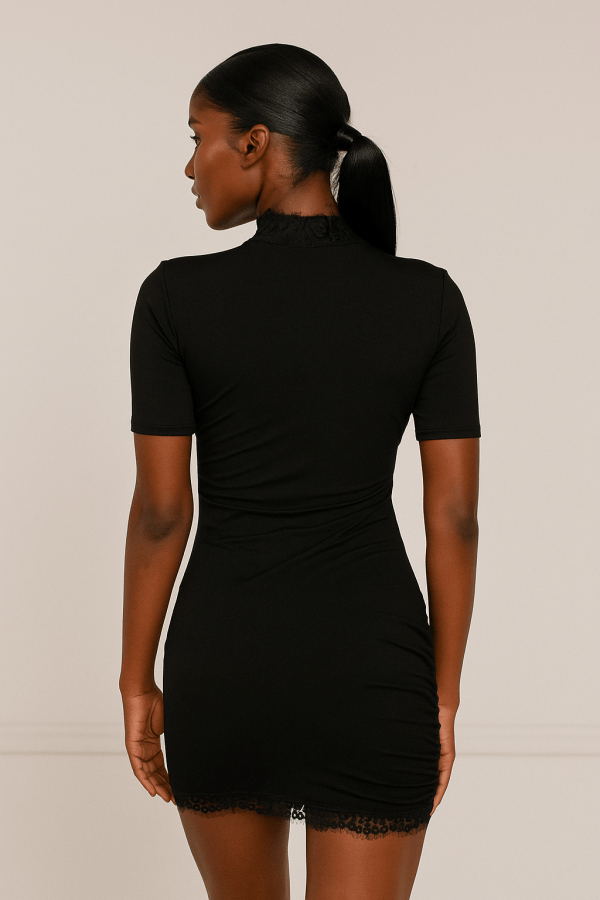 Renata™ Lace Turtleneck Bodycon Mini Dress - Image 3