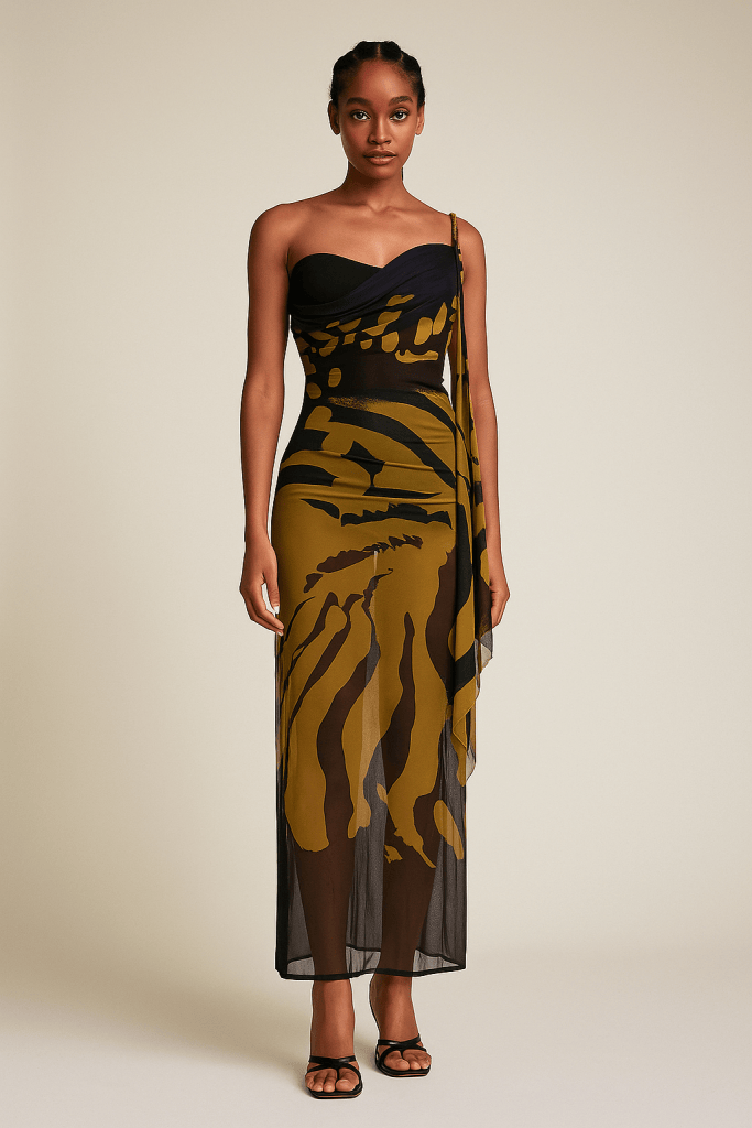 Verena™ Panelled Mesh Bodycon Maxi Dress