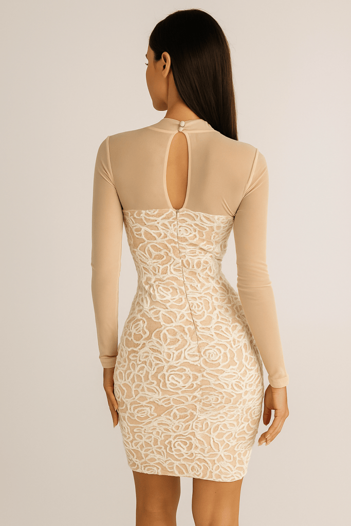 Liora™ Sheer Embroidered Sequin Mini Dress