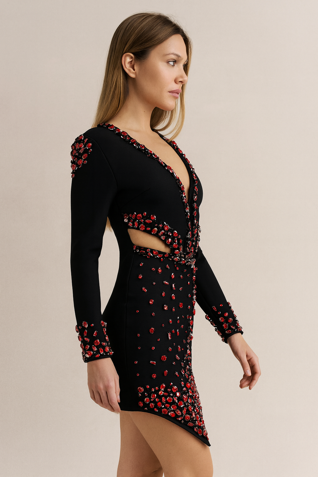 Ardena™ Crystal Cutout Blazer Mini Dress - Image 2