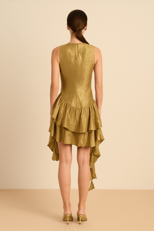 Marisela™ Asymmetric Ruffled High-Low Mini Dress - Image 3