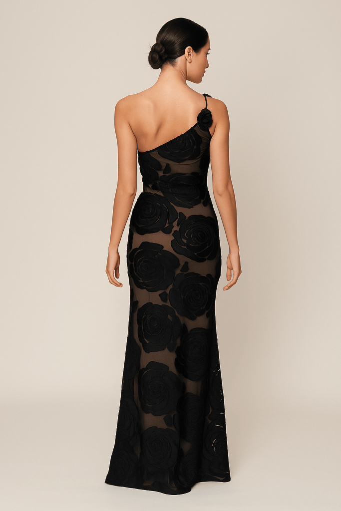 Rosabelle™ Sheer Floral Appliqué Maxi Dress