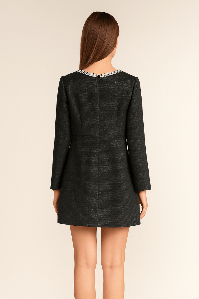 Celeste™ Pearl-Trim Tweed Mini Dress