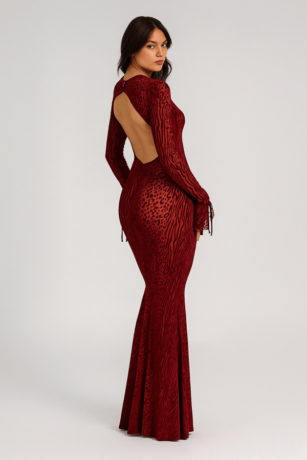 Vixen Rouge™ Backless Animal Print Maxi Dress - Image 3