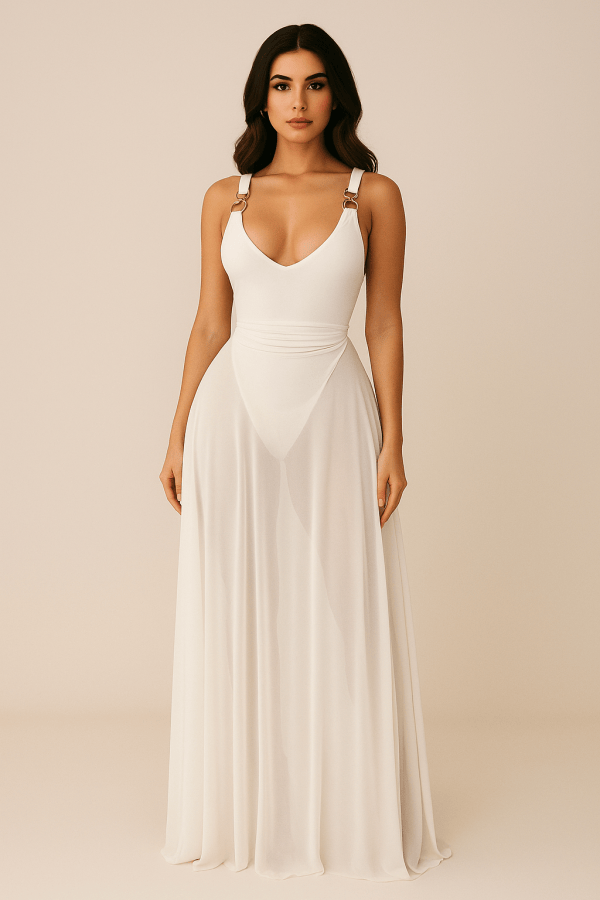 Serafina™ Sheer Cascade Maxi Dress - Image 1