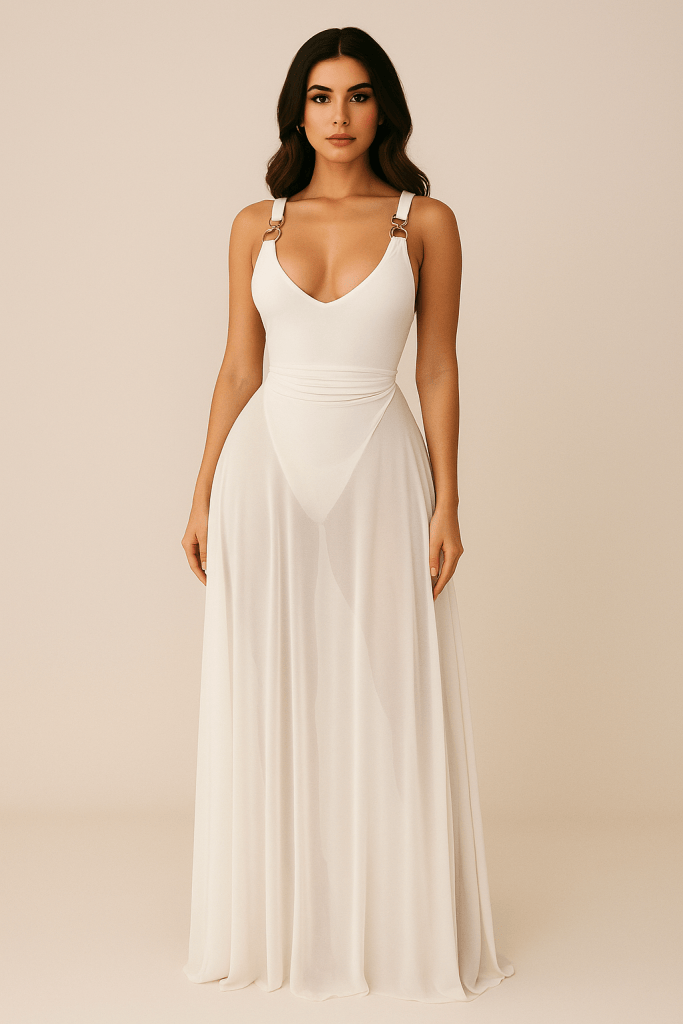 Serafina™ Sheer Cascade Maxi Dress