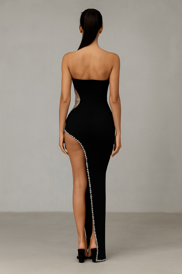 Valerisse™ Asymmetric Crystal Sculpt Maxi Dress - Image 4